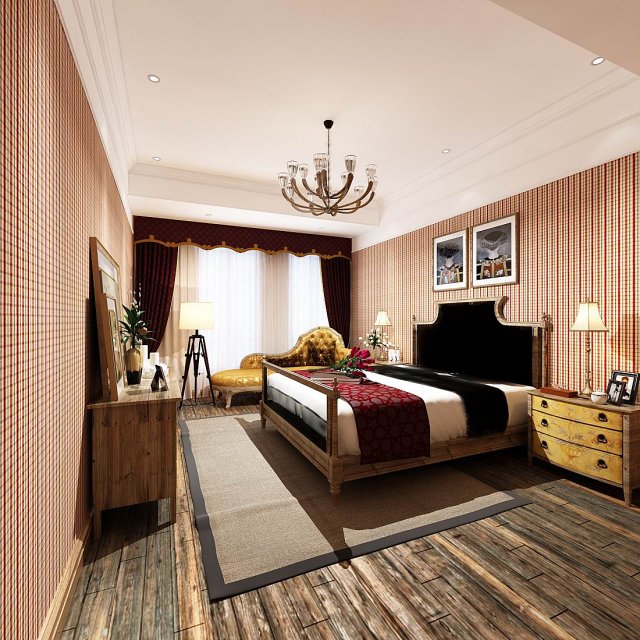 stylish bedroom complete 137 3Dモデル .c4d .max .obj .3ds .fbx .stl .blend 
