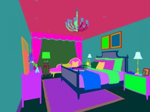 stylish bedroom complete 137 3D Model