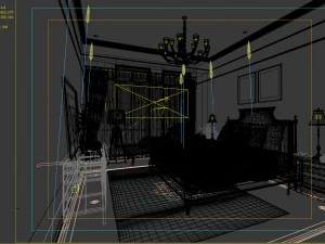 stylish bedroom complete 137 3D Model