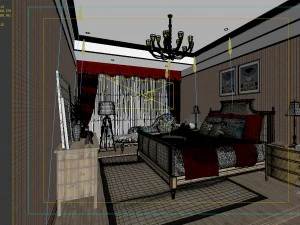 stylish bedroom complete 137 3D Model