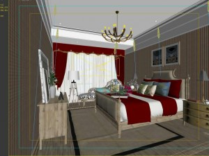 stylish bedroom complete 138 3D-Modell