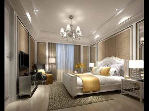 stylish bedroom complete 138 3D Model