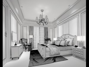 stylish bedroom complete 138 Modelo 3D