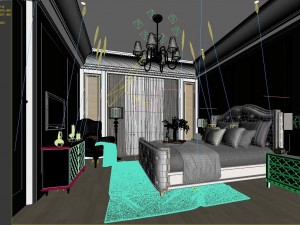stylish bedroom complete 138 Modelo 3D