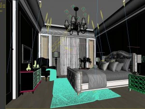 stylish bedroom complete 138 3D Model
