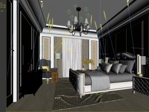 stylish bedroom complete 138 Modelo 3D