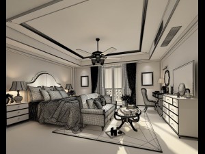 stylish bedroom complete 139 Modelo 3D