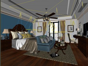 stylish bedroom complete 139 Modelo 3D
