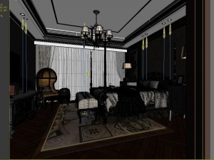 stylish bedroom complete 141 3D Модель