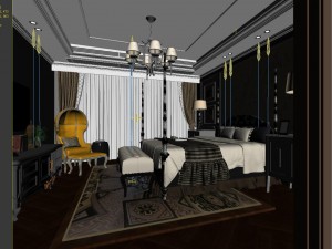 stylish bedroom complete 141 3D Модель