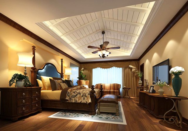 stylish bedroom complete 142 3D Model .c4d .max .obj .3ds .fbx .stl .blend 
