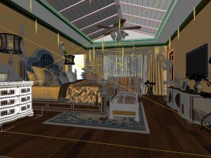 stylish bedroom complete 142 3D Model