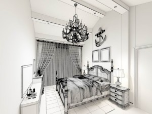 stylish bedroom complete 143 Modelo 3D