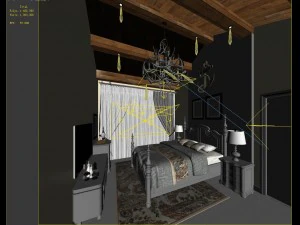 stylish bedroom complete 143 3D Model