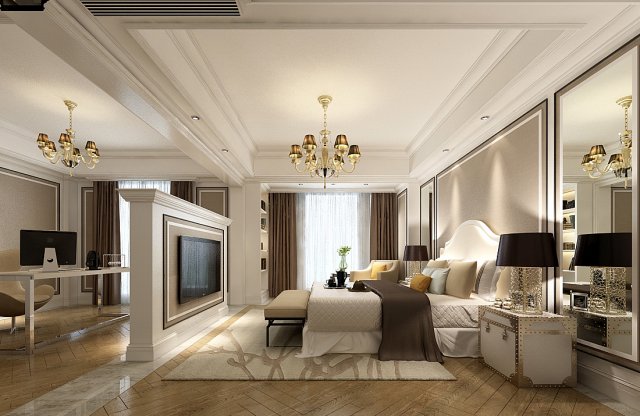 stylish bedroom complete 144 3D Model .c4d .max .obj .3ds .fbx .stl .blend 