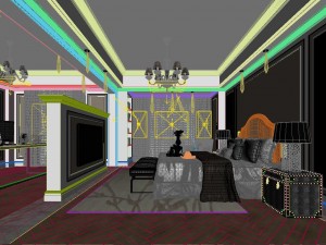stylish bedroom complete 144 3D Model