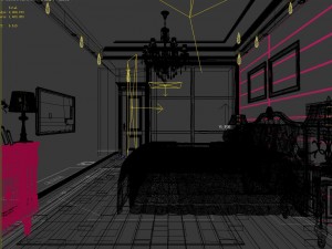 stylish bedroom complete 145 Modello 3D
