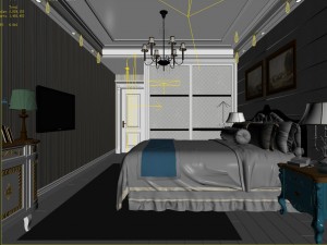 stylish bedroom complete 145 Modello 3D
