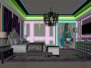 stylish bedroom complete 146 Model 3D