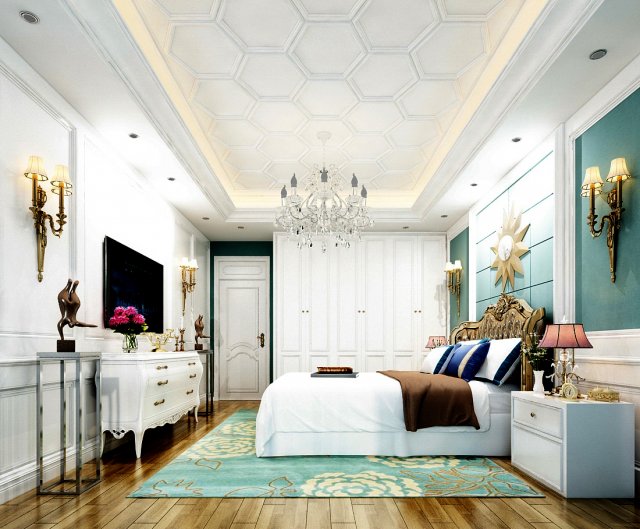 stylish bedroom complete 147 Modelo 3D .c4d .max .obj .3ds .fbx .stl .blend 