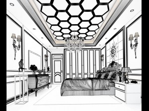 stylish bedroom complete 147 Modelo 3D