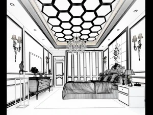 stylish bedroom complete 147 3D Model