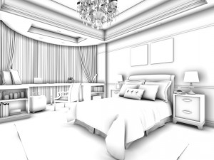 stylish bedroom complete 148 Modèle 3D