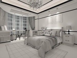 stylish bedroom complete 148 Modèle 3D
