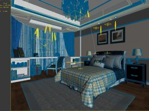 stylish bedroom complete 148 3D Model