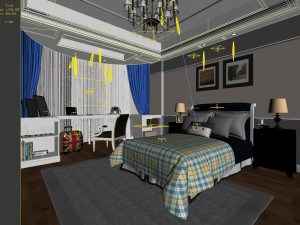 stylish bedroom complete 148 Modèle 3D