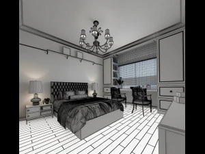 stylish bedroom complete 149 3D Model