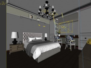 stylish bedroom complete 150 3D मॉडल