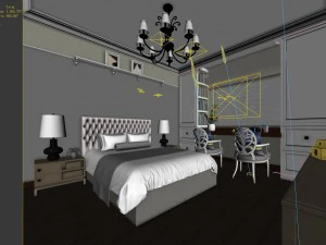 quarto estiloso completo 150 Modelo 3D