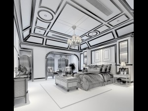 stylish bedroom complete 150 3D Модель