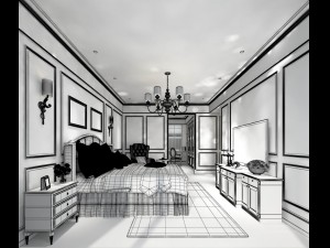 stylish bedroom complete 151 3D Модель