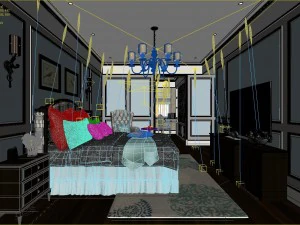 stylish bedroom complete 151 3D Model