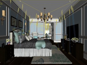 stylish bedroom complete 151 3D Модель