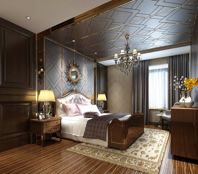 stylish bedroom complete 152 Modelo 3D .c4d .max .obj .3ds .fbx .stl .blend 