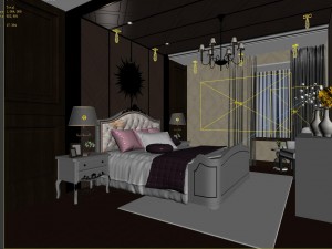 stylish bedroom complete 152 Modelo 3D