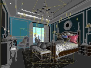 stylish bedroom complete 153 3D Model