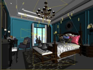 stylish bedroom complete 153 3D Model