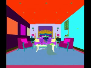 stylish bedroom complete 154 3D Model