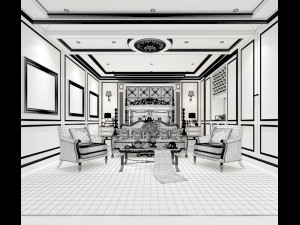 stylish bedroom complete 154 Model 3D