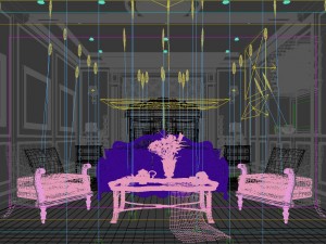 stylish bedroom complete 154 Model 3D