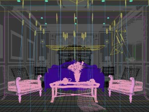 stylish bedroom complete 154 3D Model