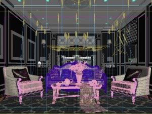 stylish bedroom complete 154 Model 3D