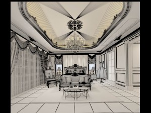 stylish bedroom complete 156 Modèle 3D