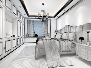 stylish bedroom complete 157 Modelo 3D