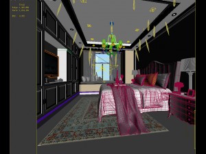 stylish bedroom complete 157 Modelo 3D
