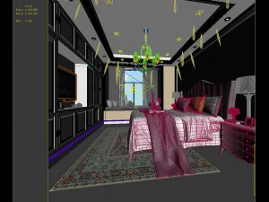 stylish bedroom complete 157 3D Model